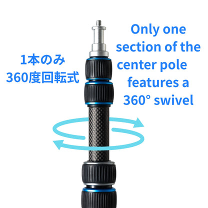 LS-6C-Pro Carbon Light Stand, Top-tier Upgrade Version (Enhanced stability with 2-stage telescopic legs and larger diameter), Super Light Stand