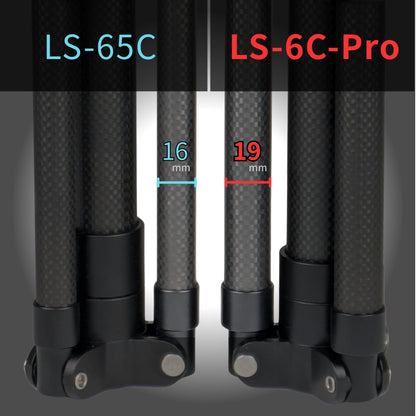 LS-6C-Pro Carbon Light Stand, Top-tier Upgrade Version (Enhanced stability with 2-stage telescopic legs and larger diameter), Super Light Stand